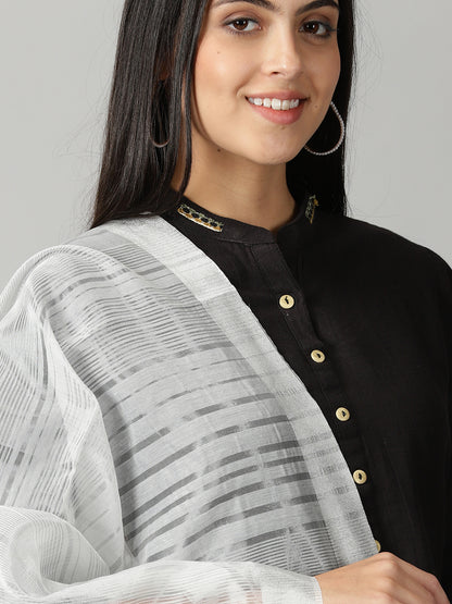 Silver Banarasi Dupatta