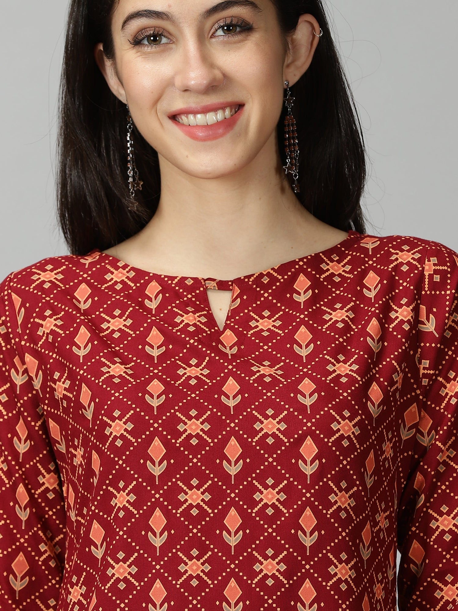 Geometric Flower Kurti