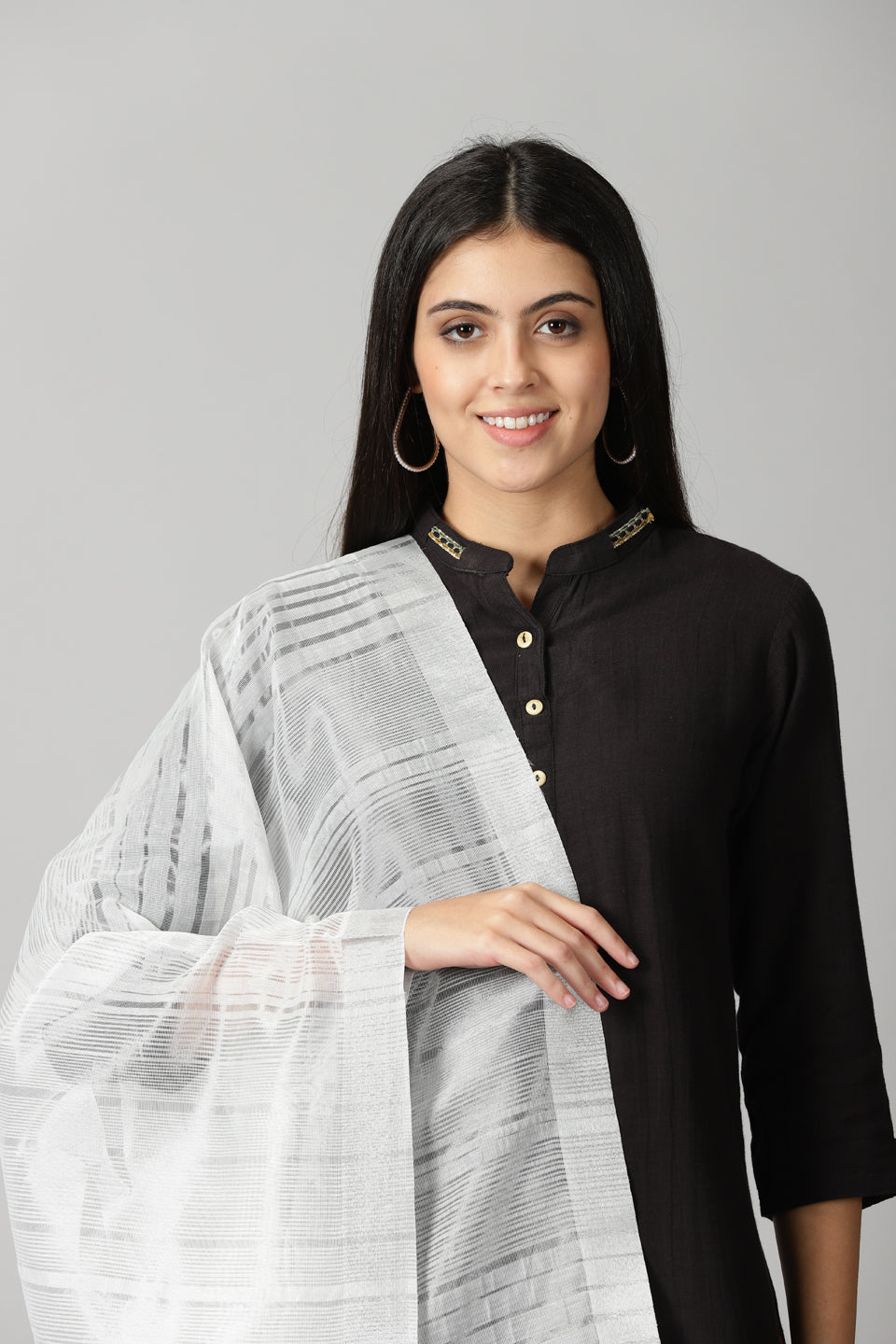 Silver Banarasi Dupatta