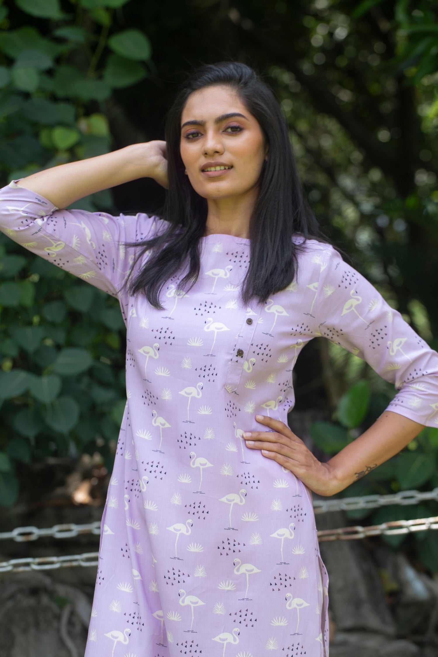 Fascinating Flamingos Kurti