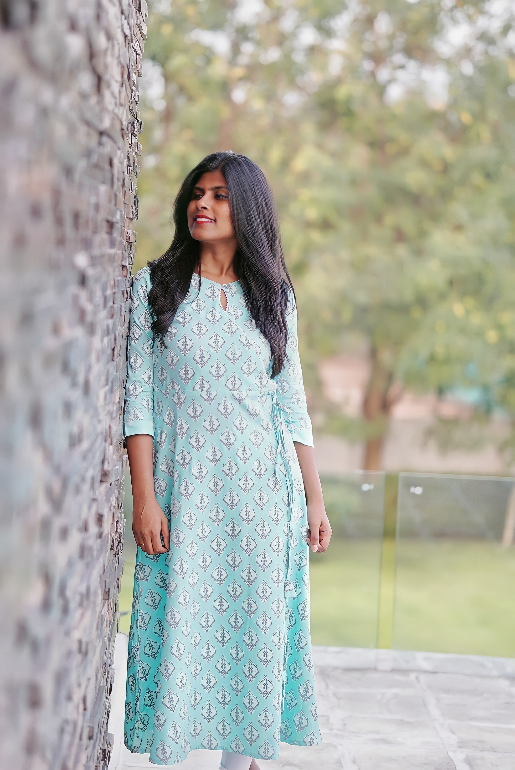 Ornamental motif umbrella kurti