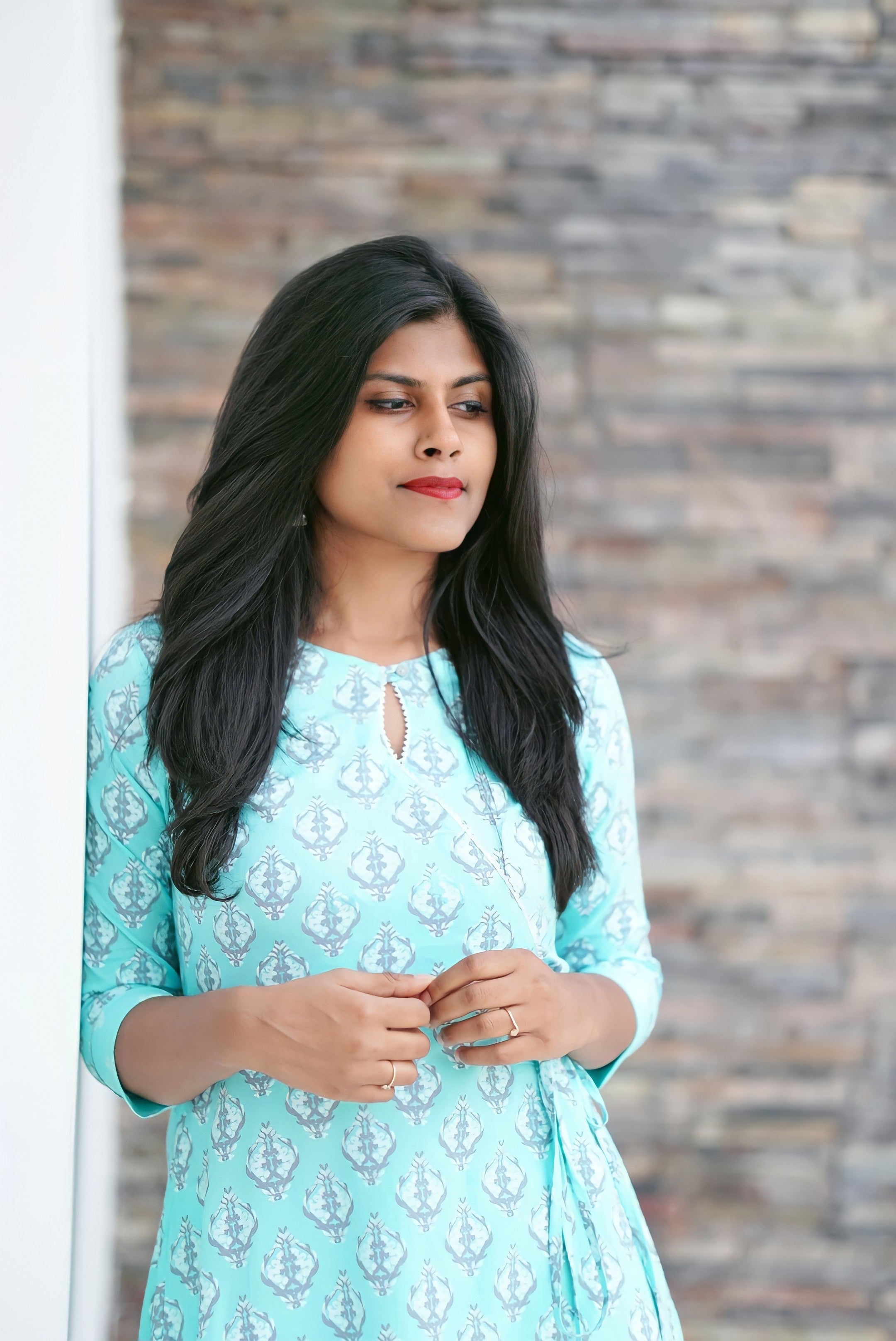 Ornamental motif umbrella kurti