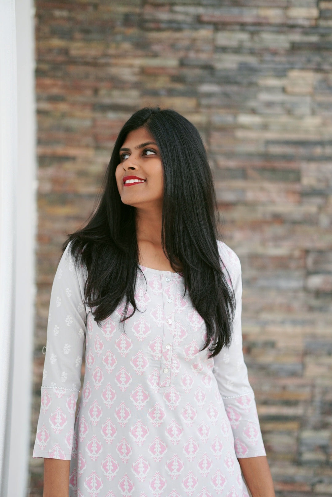 Ornamental motif straight kurti